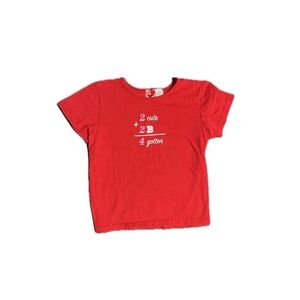 “2 Cute” Graphic Vintage Red Baby Tee